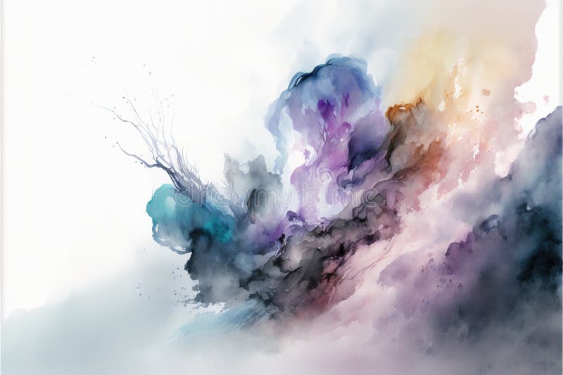 Contemporary abstract colorful smoke ink in the shape vector illustration
