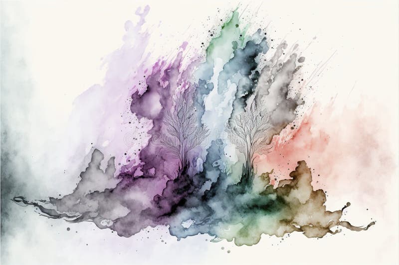 Contemporary abstract colorful smoke ink in the shape vector illustration
