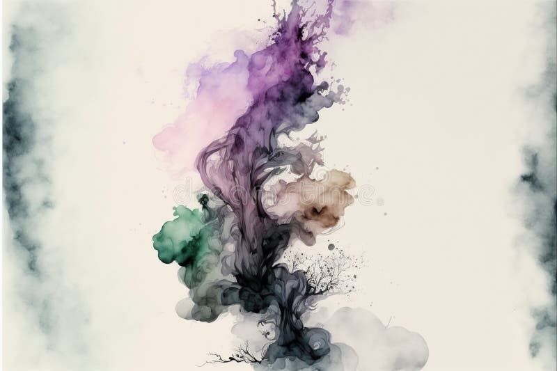 Contemporary abstract colorful smoke ink in the shape stock illustration