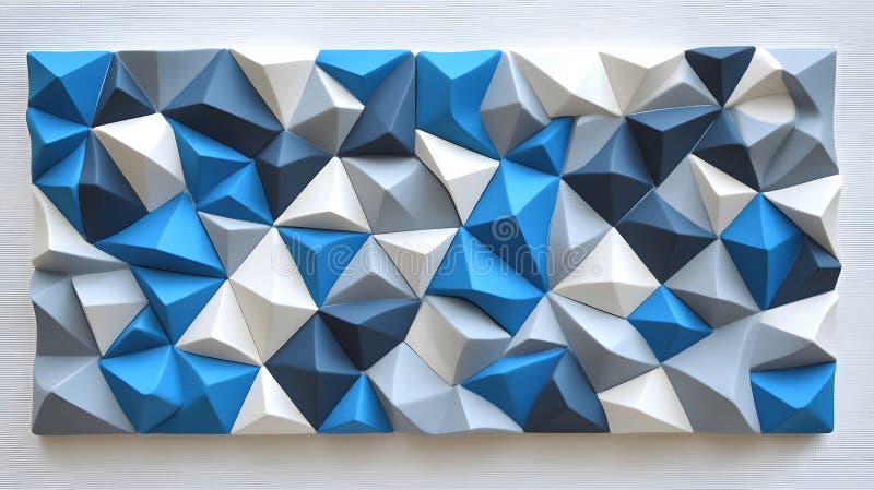 Abstract 3D Geometric Blue Grey White Wall Art Good Resolution Stock Photo royalty free illustration