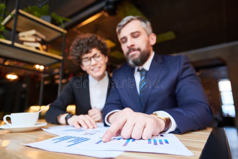 Pointing at chart royalty free stock image