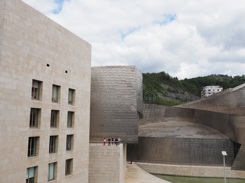 Contemporary buildings in European city at Biscay province in SPAIN, cloudy sky in 2019 warm sunny summer day on September. Contemporary buildings in European city at Biscay province in SPAIN, cloudy sky in 2019 warm sunny summer day on September.