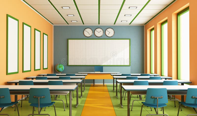 Contemporary classroom stock illustration. Illustration of classroom 40636469