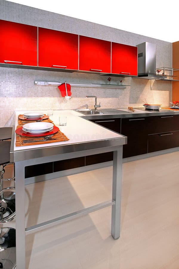 Contemporary counter stock image. Image of stove, 9126065