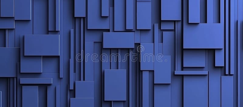 A contemporary dark blue background featuring three-dimensional steps stock photo