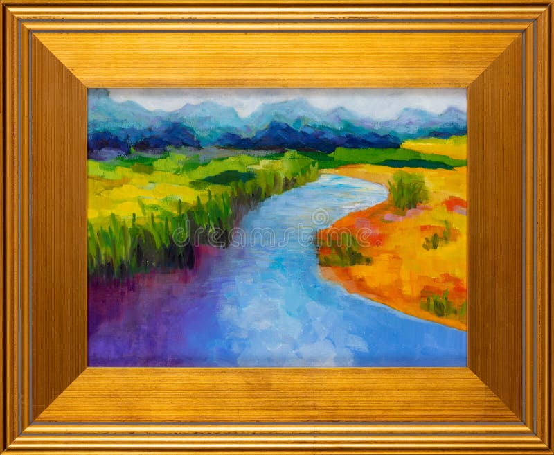 Framed Contemporary Expressionism Landscape Oil Painting