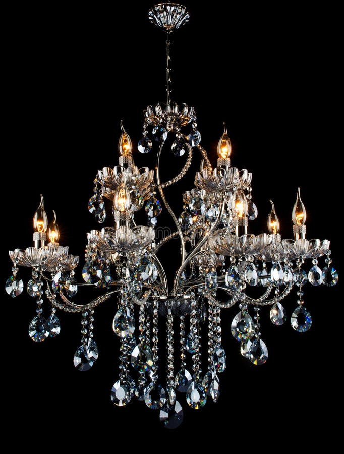 Contemporary glass chandelier royalty free stock photo