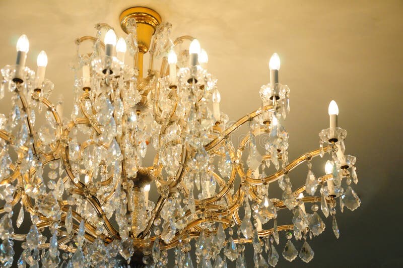 Contemporary glass chandelier royalty free stock image