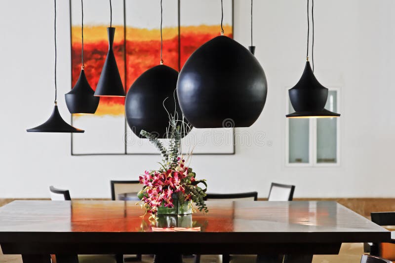 Contemporary Living Dining Room Interior stock photo