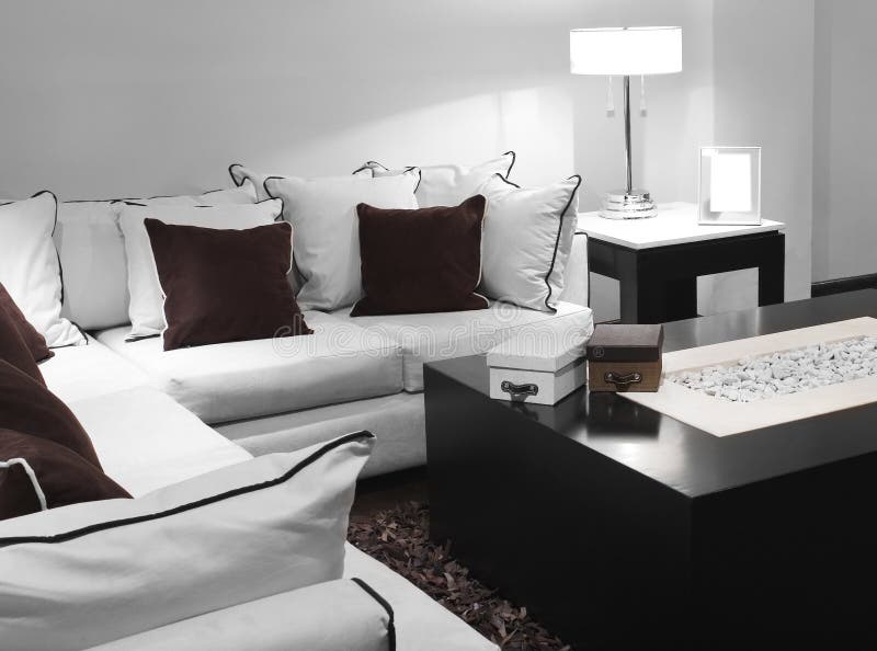 Contemporary living room stock images