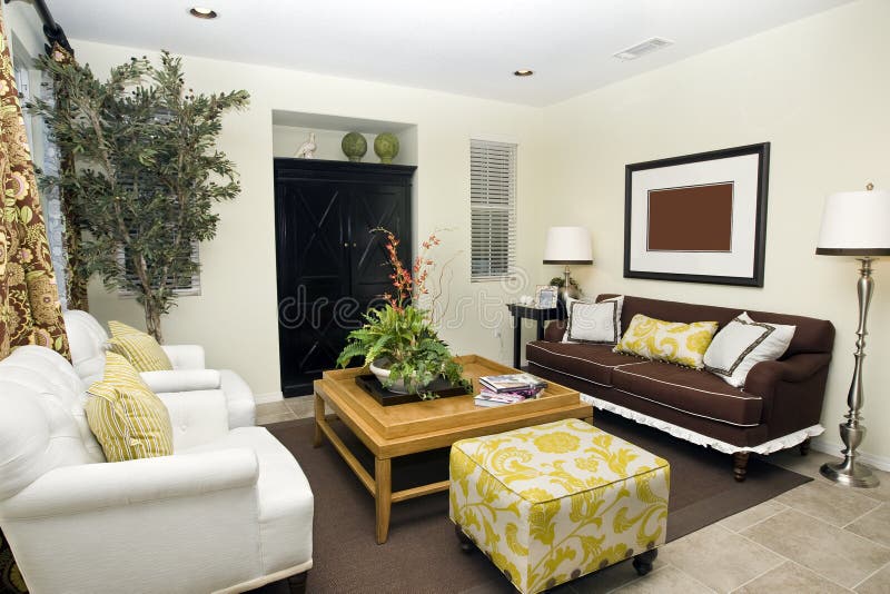 Contemporary living room stock image