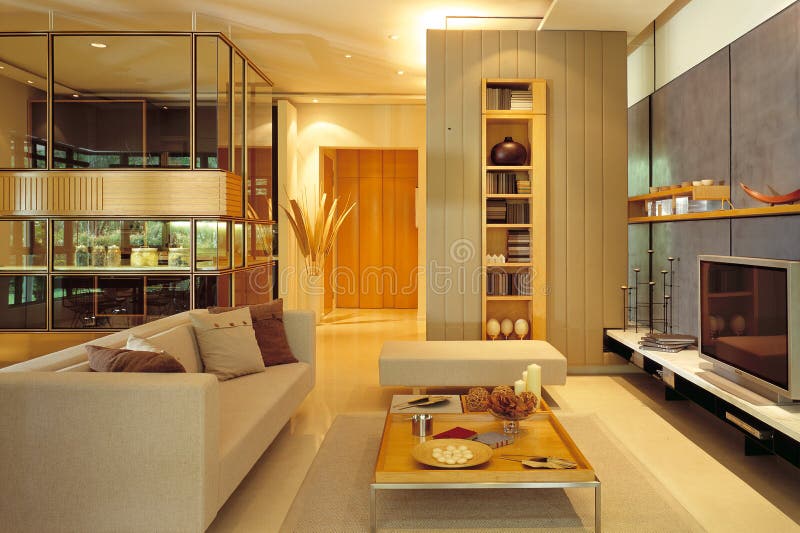 Moderní design obývací pokoj s příjemnou atmosférou.