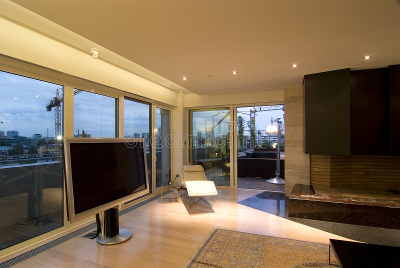 Contemporary loft hall