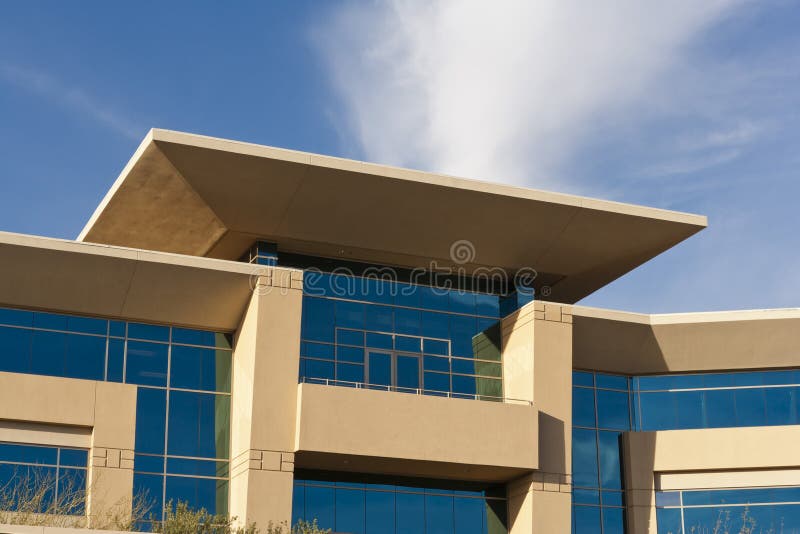 Contemporary Office Building with Stone Facade