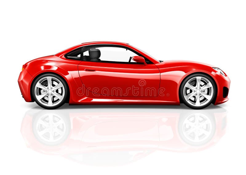 Contemporary Red Shiny Sport Car stock illustration