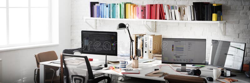 Contemporary Room Workplace Office Supplies Concept