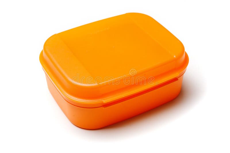 Conteneur en plastique orange isolé sur fond blanc images stock Conteneur en plastique orange isolé sur fond blanc images stock
