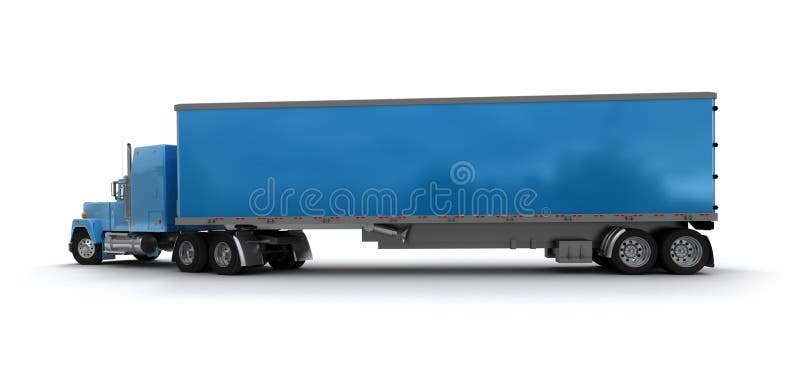 Contenitore di carico blu del camion di rimorchio