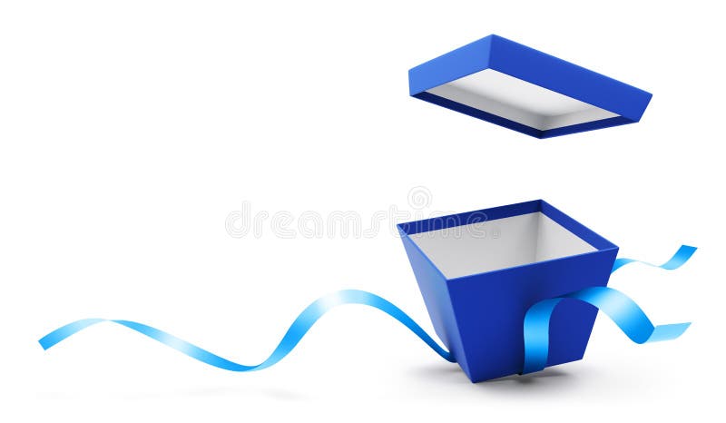 Contenitore di regalo aperto del blu con il nastro illustrazione vettoriale Contenitore di regalo aperto del blu con il nastro illustrazione vettoriale