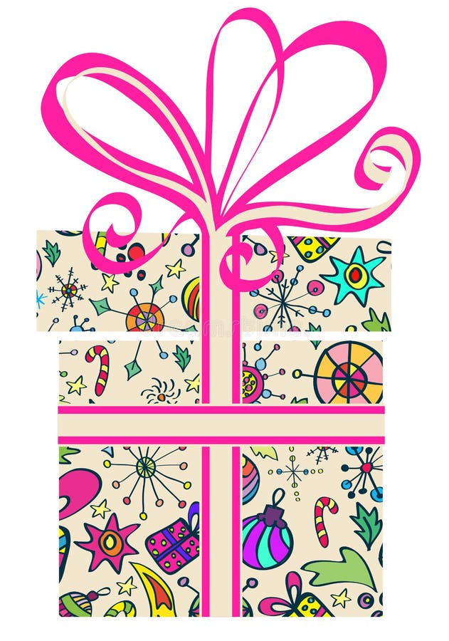 Contenitore di regalo con il reticolo di festa illustrazione vettoriale Contenitore di regalo con il reticolo di festa illustrazione vettoriale