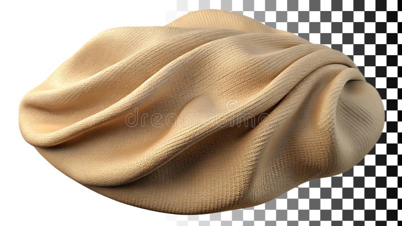Contenitore di tessuti di beige di colata di tessuto molle di materiale tessile png immagine trasparente Generative AI illustrazione di stock