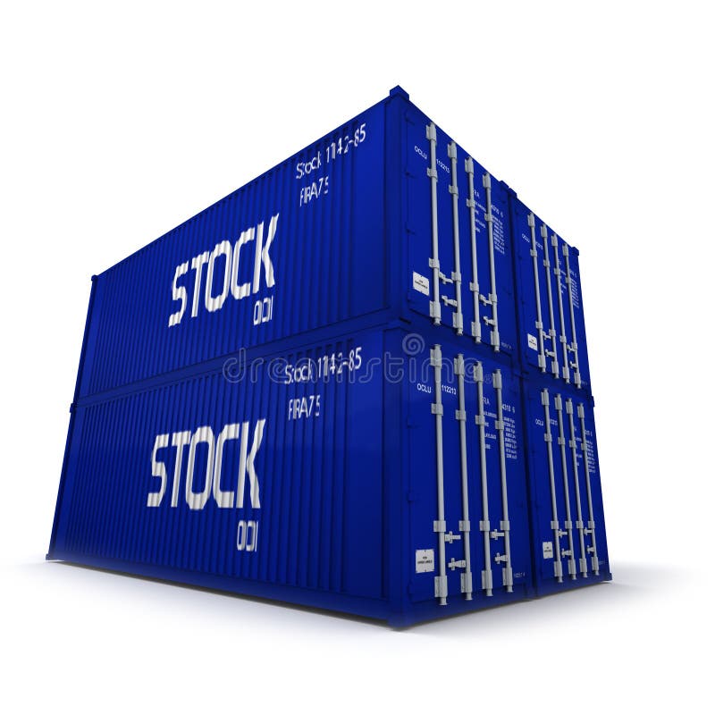 Contenitori di carico blu immagine stock libera da diritti Contenitori di carico blu immagine stock libera da diritti