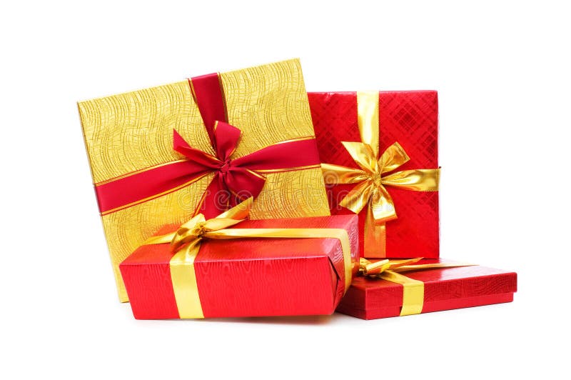 Contenitori di regalo isolati immagine stock Contenitori di regalo isolati immagine stock