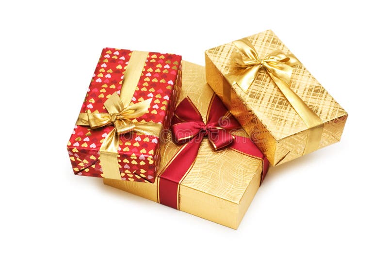 Contenitori di regalo isolati fotografia stock libera da diritti Contenitori di regalo isolati fotografia stock libera da diritti