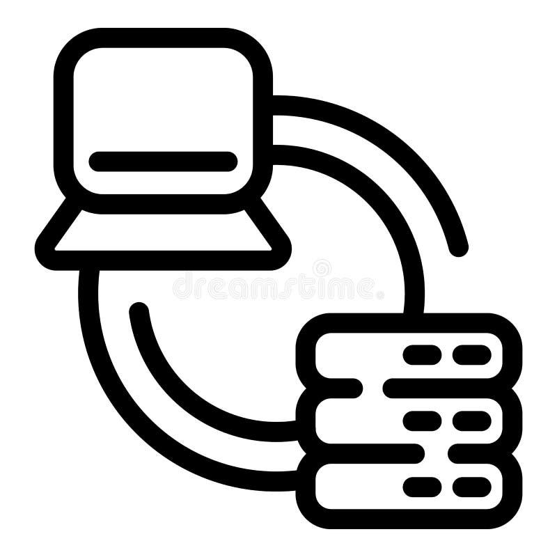 Content data server icon, outline style royalty free illustration