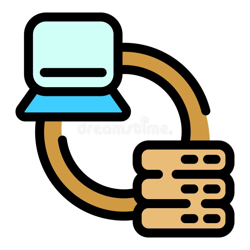 Content data server icon vector flat stock illustration