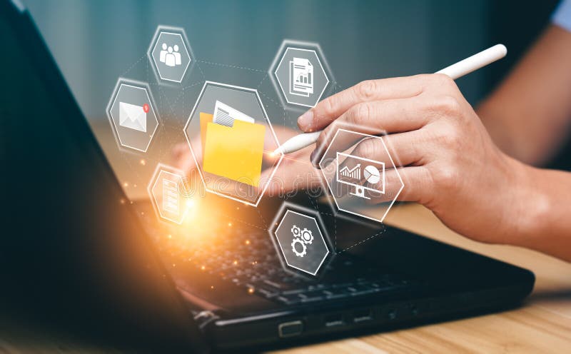 Content Management System für das Enterprise Content Management digitales Asset Management Dokumentenmanagement lizenzfreie abbildung
