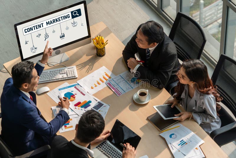 Content marketing for modish online business and e-commerce royalty free stock photo