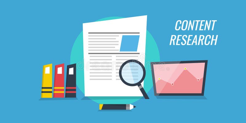 Content Research and Development. Data Analysis for New Content Creation. Stock Vector ...