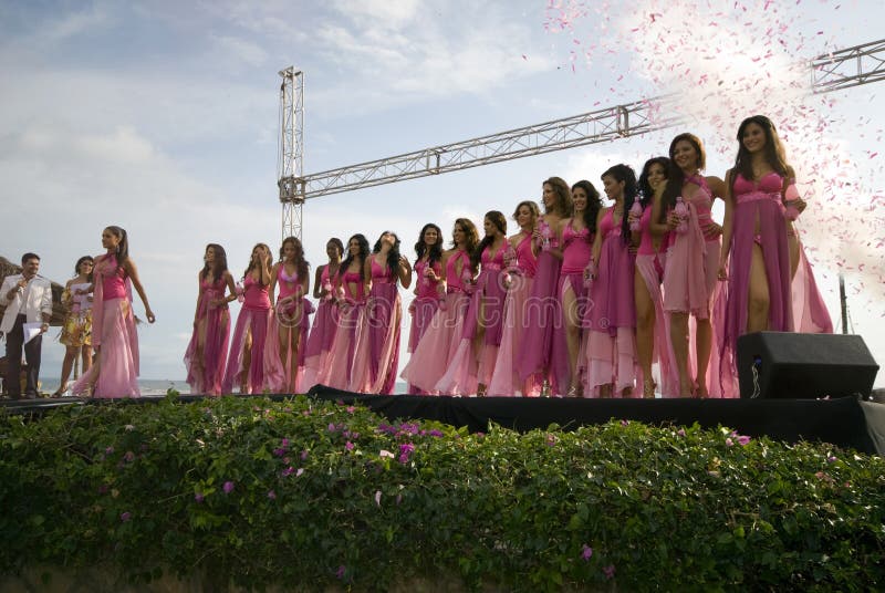 Contestants beauty contest in montanita ruta del sol miss ecuador 2008 swim suit competition