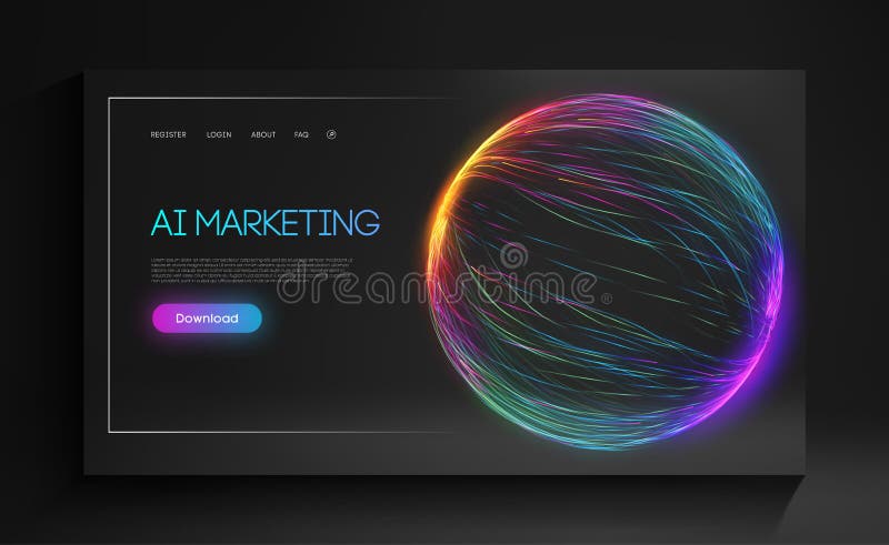 Context comercial abstract. chatbot-ul de marketing digital pentru inteligență artificială. consultanță în domeniul tehnologiei stock illustration