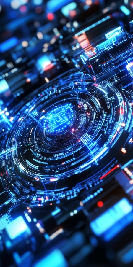Context de tehnologie digitală abstractă futuristă cu linii și circuite albastre strălucitoare vector illustration