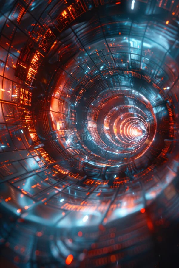 Contexte technologique un tourbillon translucide captivant de couleurs domine la composition mise sur un virtuel élégant. Contexte technologique un tourbillon translucide captivant de couleurs domine la composition établie sur un arrière-plan technologique virtuel élégant