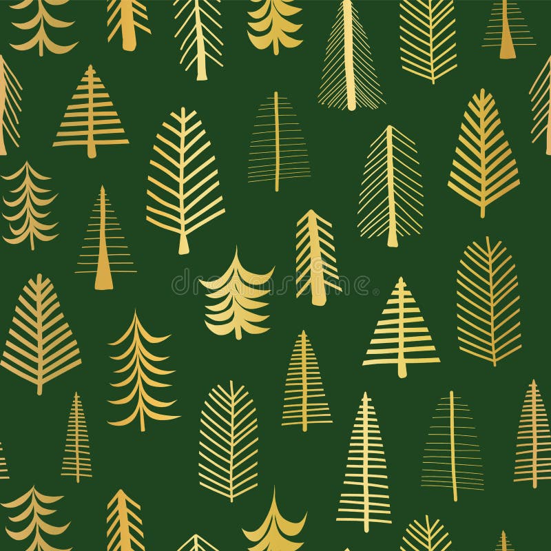 Contexto inconsútil del modelo del vector de los árboles de navidad del garabato de la hoja de oro Árboles de oro brillantes metá libre illustration Contexto inconsútil del modelo del vector de los árboles de navidad del garabato de la hoja de oro Árboles de oro brillantes metá libre illustration