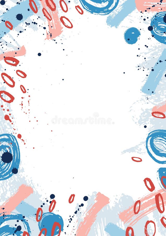 Contexto vertical creativo adornado con las manchas rosadas y azules de la pintura, los puntos redondos y los movimientos del cep libre illustration Contexto vertical creativo adornado con las manchas rosadas y azules de la pintura, los puntos redondos y los movimientos del cep libre illustration