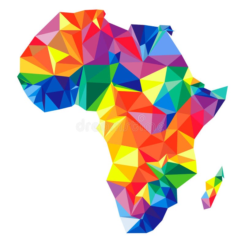 Continente abstracto de África de triángulos Estilo de la papiroflexia
