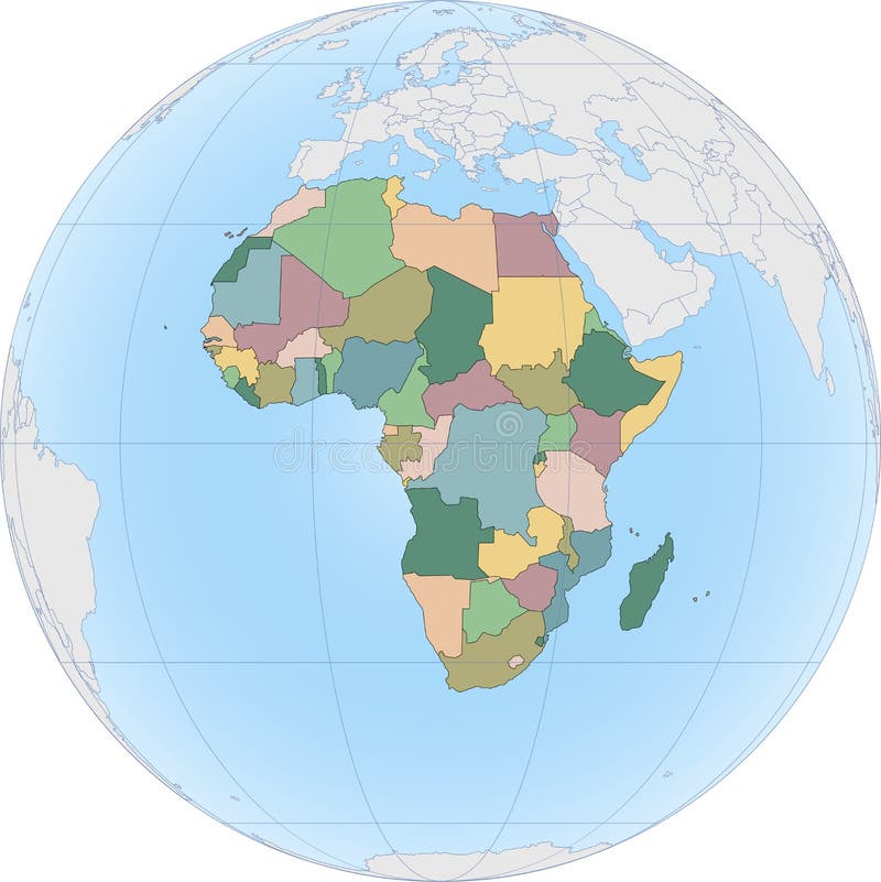 Continente africano en el globo