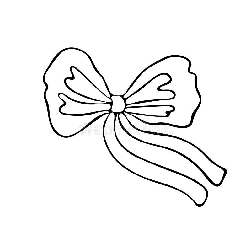 Line drawing of a bow stock illustration. Illustration of butterfly ...