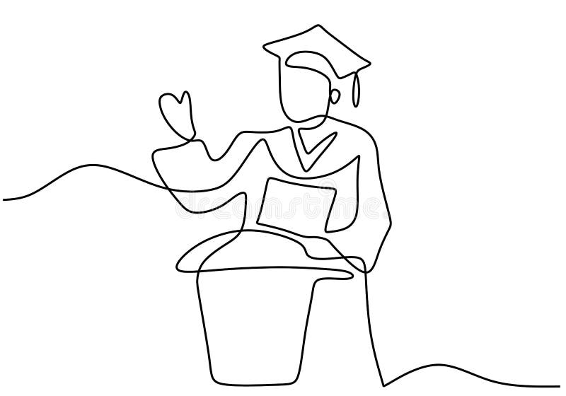 Drawing Of Graduation Cap And Diplo Stock Illustration Illustration