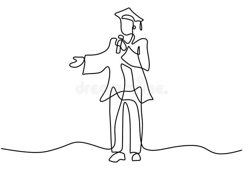 Drawing Of Graduation Cap And Diplo Stock Illustration Illustration