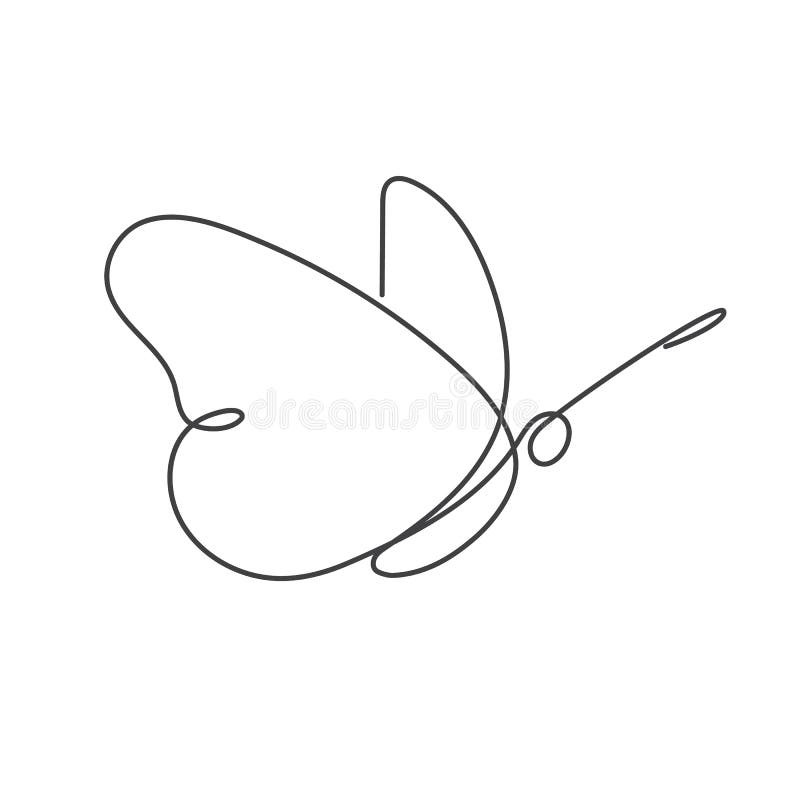 Download continuous line butterfly white one line drawing stock vector illustration of design concept Download continuous line butterfly white one line drawing stock vector illustration of design concept