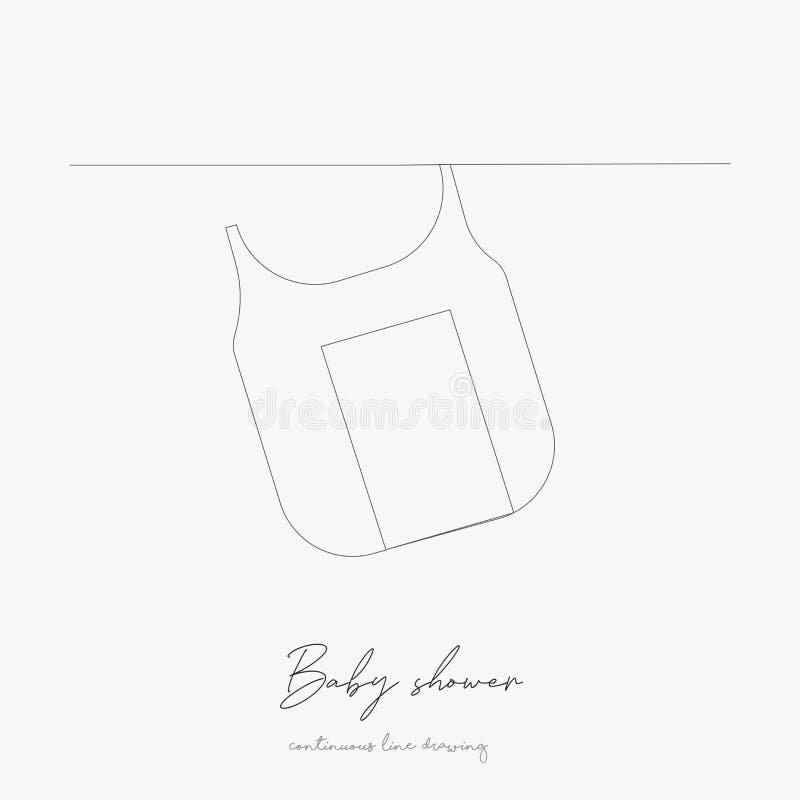 Continuous Line Drawing. Baby Shower. Simple Vector Illustration. Baby