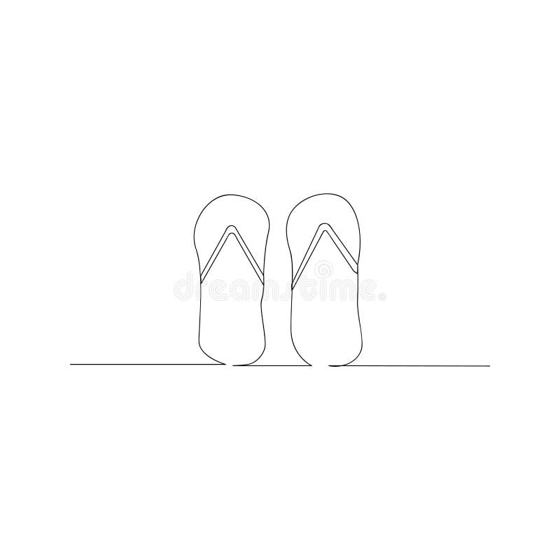 Slippers Thin Line Icon. Vector Illustration. Stock Vector ...