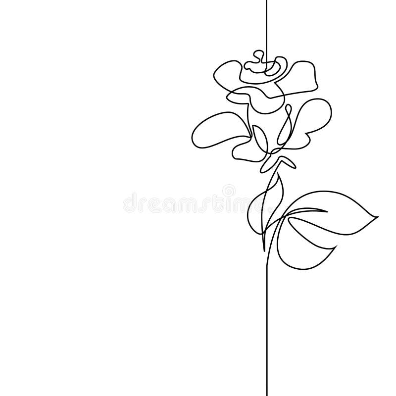 Continuous line drawing of beautiful flower vector illustration