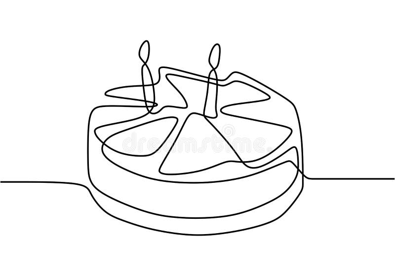 Continuous Line Drawing Cake Stock Illustrations – 475 Continuous Line ...
