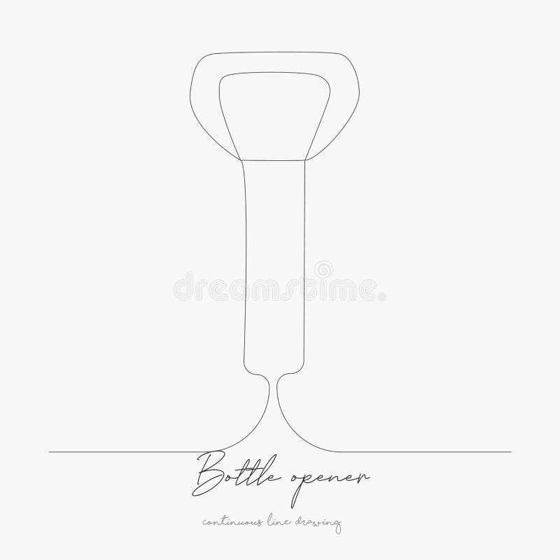 Continuous Line Drawing. Bottle Opener. Simple Vector Illustration